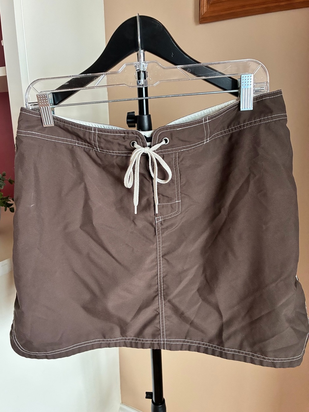 Horny Toad Jet Lite Gorpcore Drawstring Boardshort Skort Brown Contrast Stitch 8